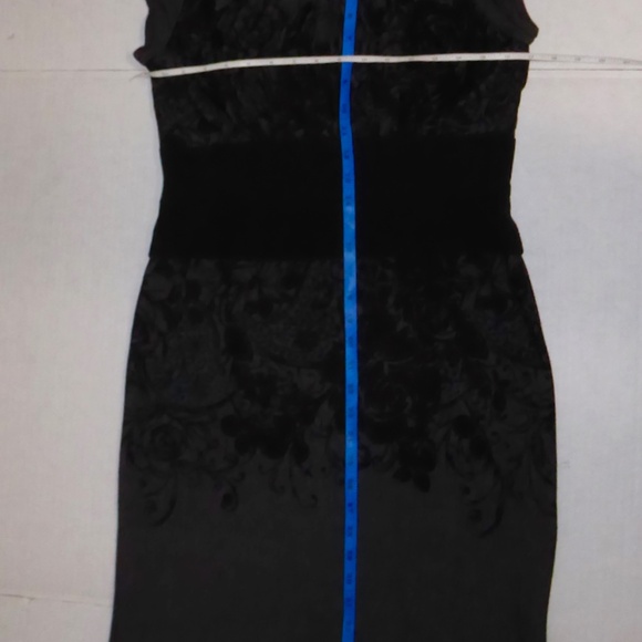 SUZE CHIN DRESS FOR MAGGY BOUTIQUE BLACK/GRAY S/S FLORAL KNEE LENGTH PARTY 10 M - Picture 6 of 8